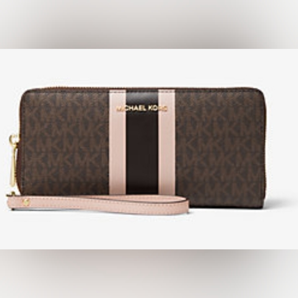 MICHAEL KORSLogo Stripe Continental Wristlet